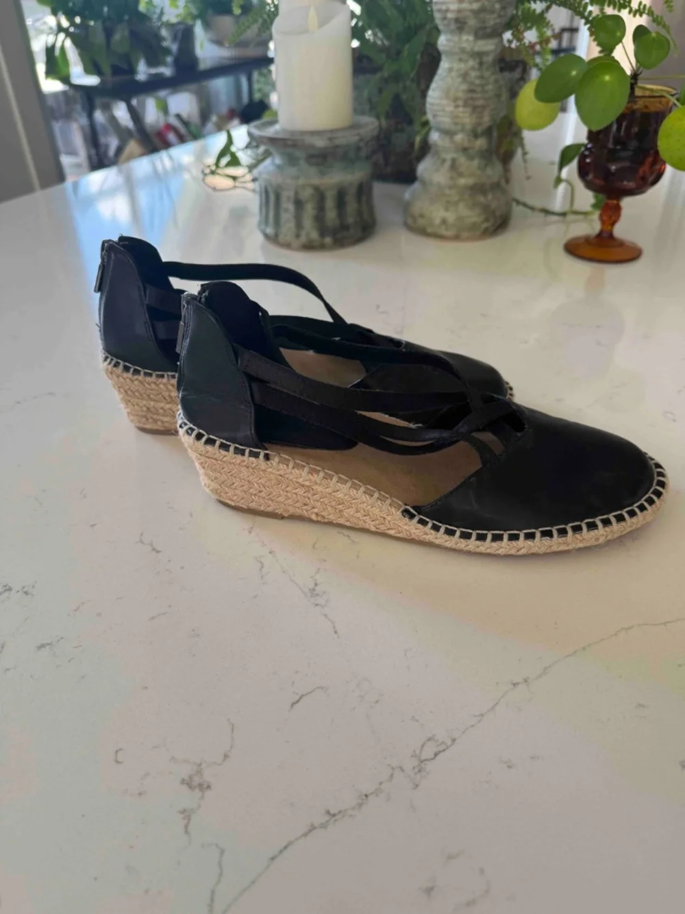 Kenneth Cole Reaction Elastic Wedge Espadrille Sz 7.5